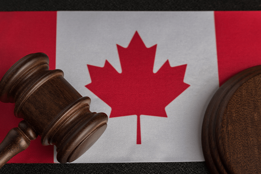 Canada Flag with gavel